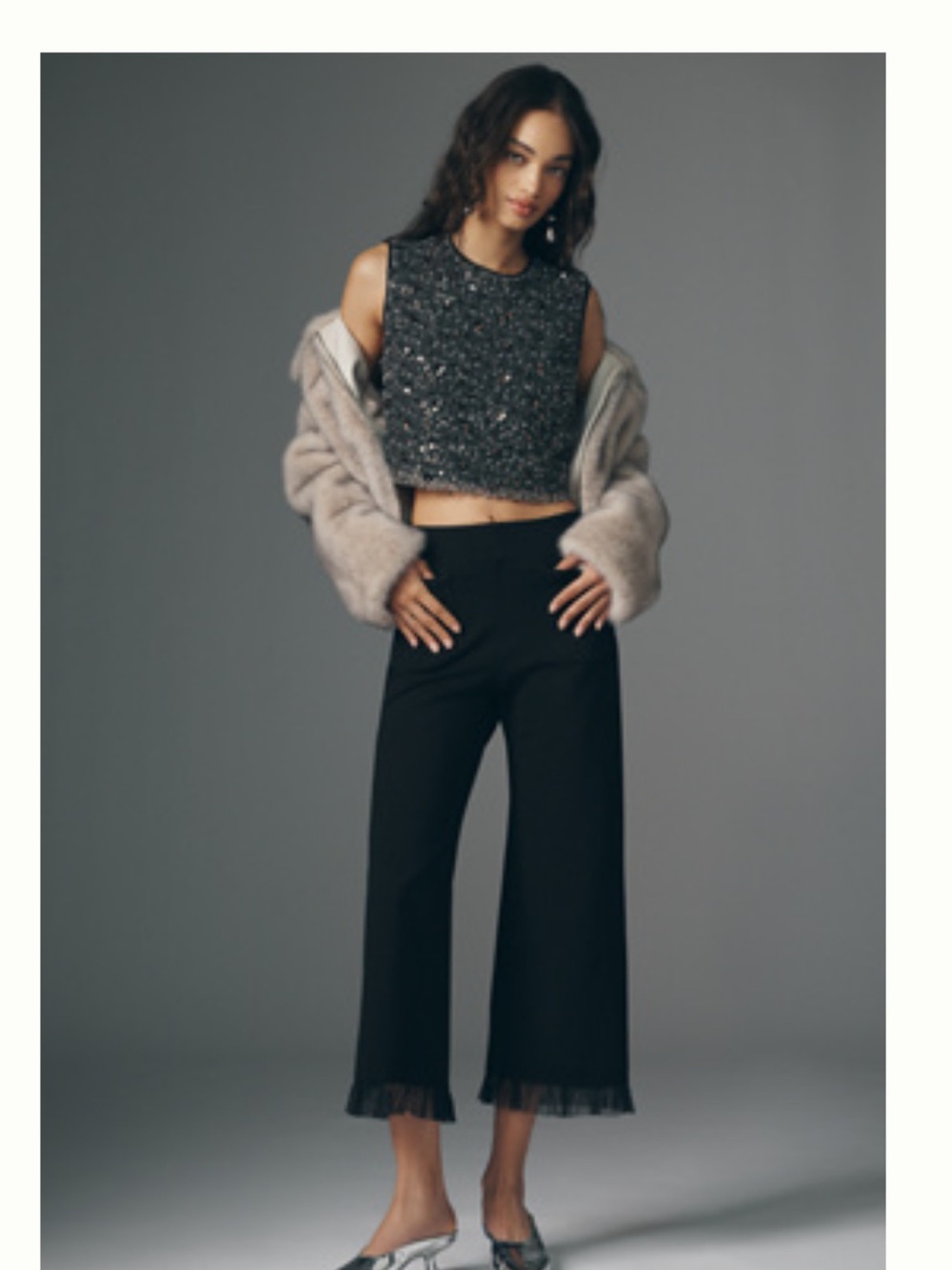 Maeve (Anthropologie) black Colette crop pants.